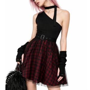 Punk Rave Plaid Dress